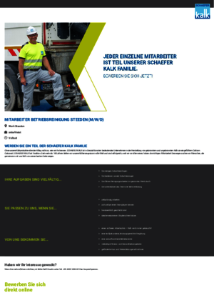 Mitarbeiter Betriebsreinigung Steeden (m/w/d)