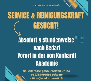 Service - & Reinigungskraft (m/w/d) gesucht