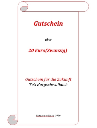 Gutschein im Sportlerheim