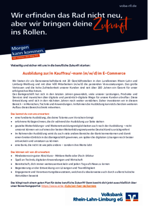 Ausbildung zur/m Kauffrau/-mann (m/w/d) im E-Commerce