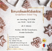 Großeltern-Enkel-Zeit "Vorweihnachtsbacken" | Samstag, 21.11.2026