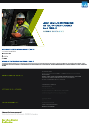 Mitarbeiter Produktionsservice (m/w/d) gesucht