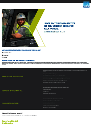 Mitarbeiter Lagerlogistik / Produktion (m/w/d) gesucht